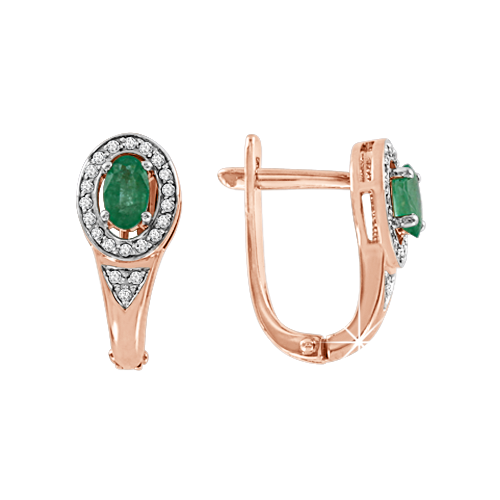 Earrings with emerald and diamonds 