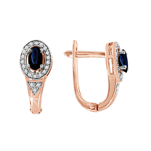 Earrings with sapphire and diamonds 