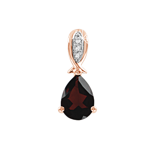 Pendant with diamonds and garnet 