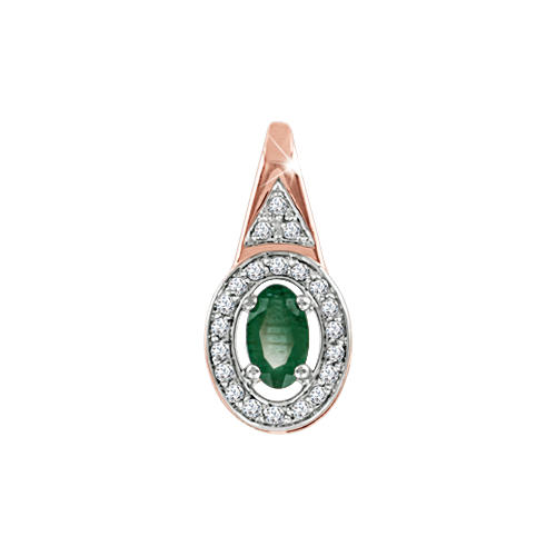 Pendant with diamonds and emerald 