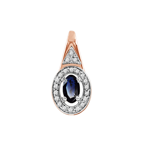 Pendant with diamonds and sapphire 