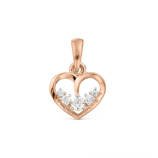 Heart pendant with zirconia 