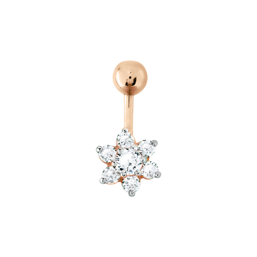 Belly piercing with zirconia 