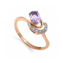 Women's ring with amethyst and zirconia 
