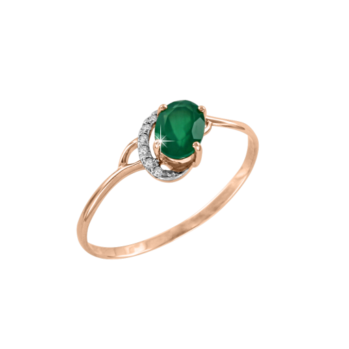 Women's ring with onix and zirconia 