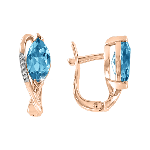 Earrings with topaz and zirconia 