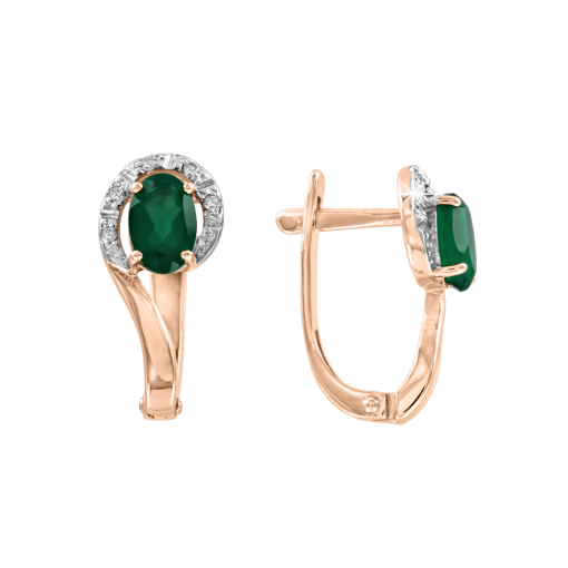 Earrings with onix and zirconia 