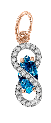 Pendant with topaz and zirconia 