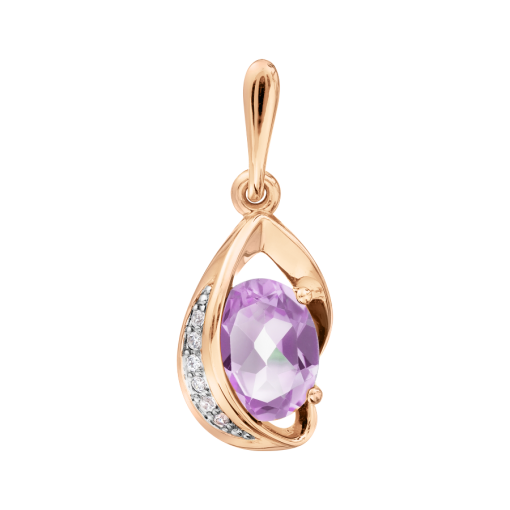 Pendant with zirconia and amethyst 