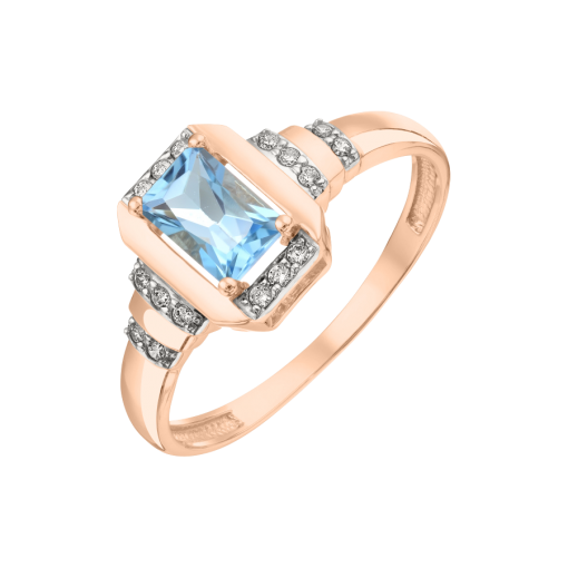 Women's ring with topaz and zirconia 