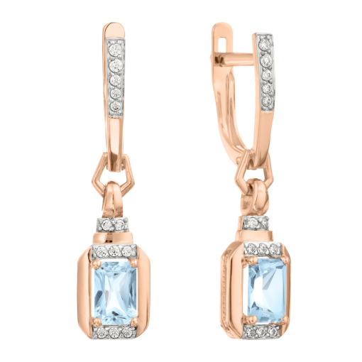 Earrings with topaz and zirconia 