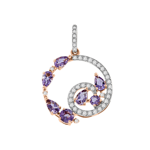Pendant with amethysts and zirconia 