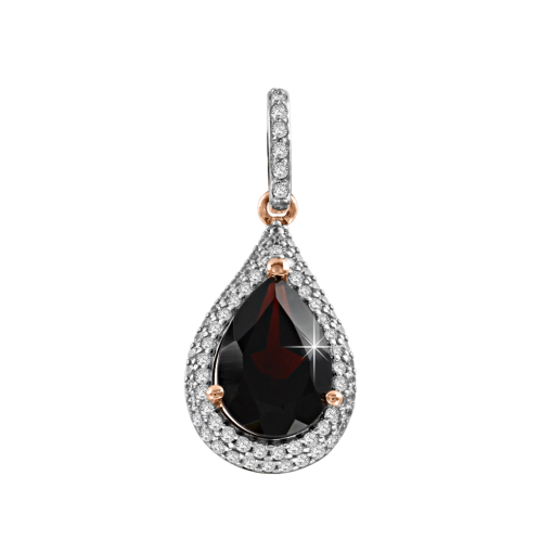 Pendant with garnet and zirconia 
