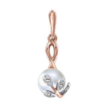 Pendant with pearl and zirconia 