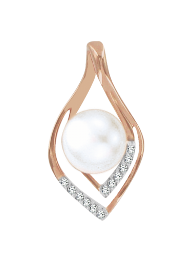 Pendant with pearl and zirconia 