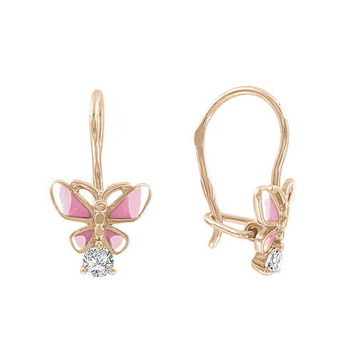 Earrings with zirconia and enamel 