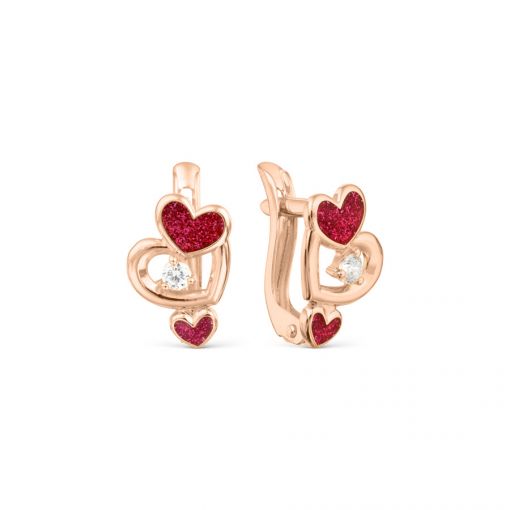 Earrings with zirconia and enamel 