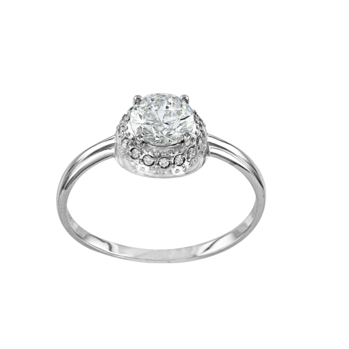 White gold ladies ring with Swarovski zirconia 