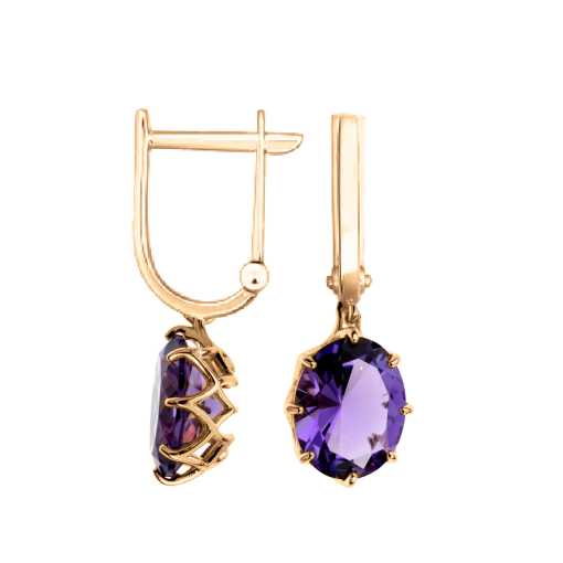 Earrings with amethysts 