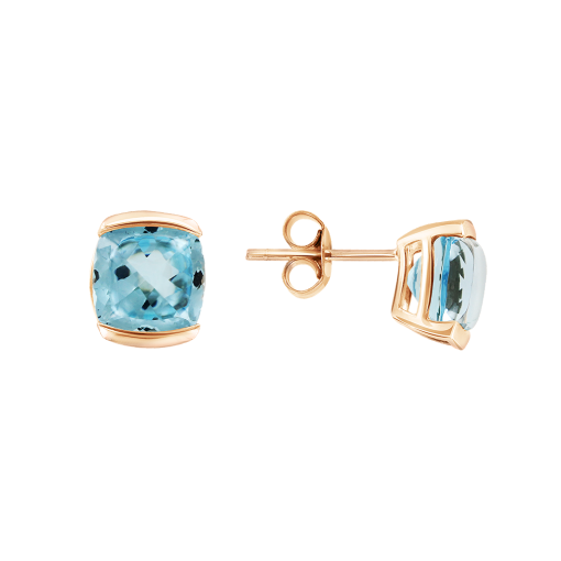 Stud earrings with blue topaz 