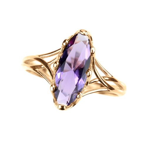 Women's ring with amethyst 
