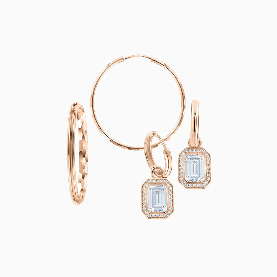 Hoop earrings, red gold 585