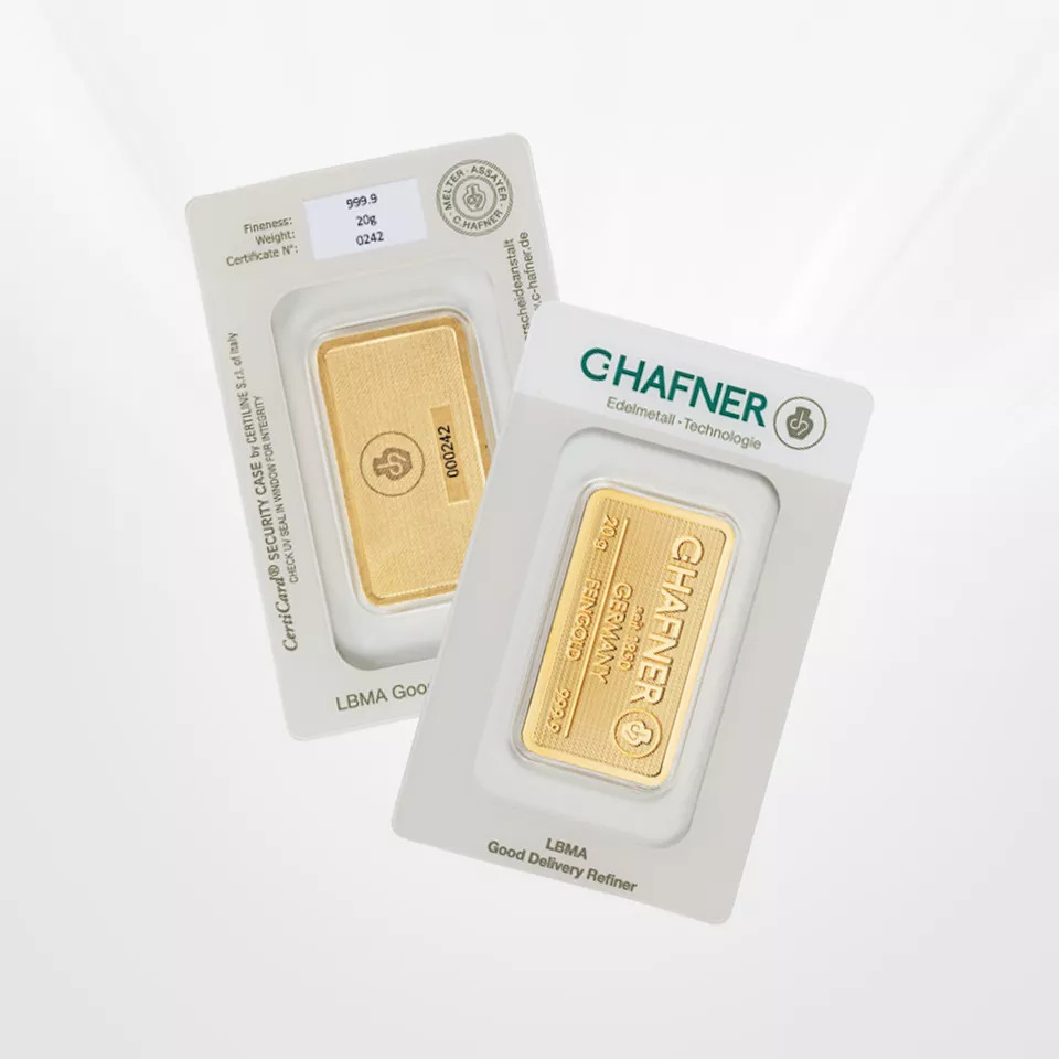 Fine gold bars 999,9 