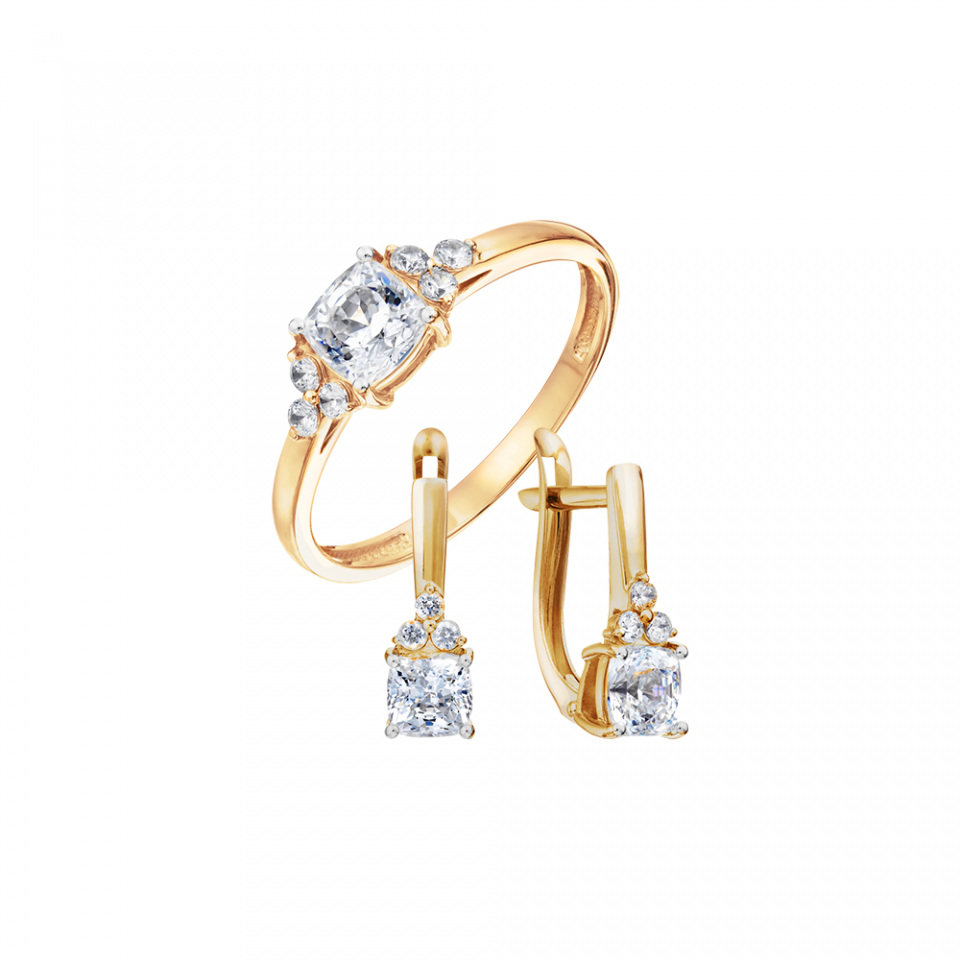 Изделия с бриллиантами из жёлтого золота 585