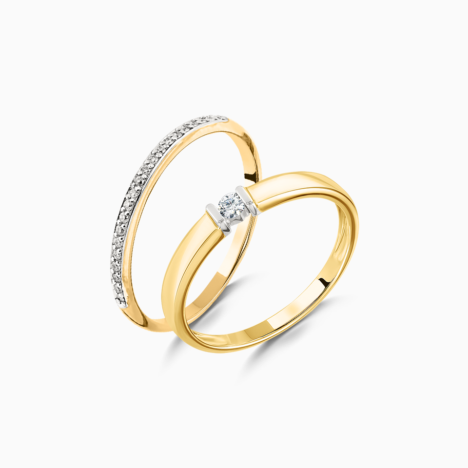 Женские и обручальные кольца из жёлтого золота 585