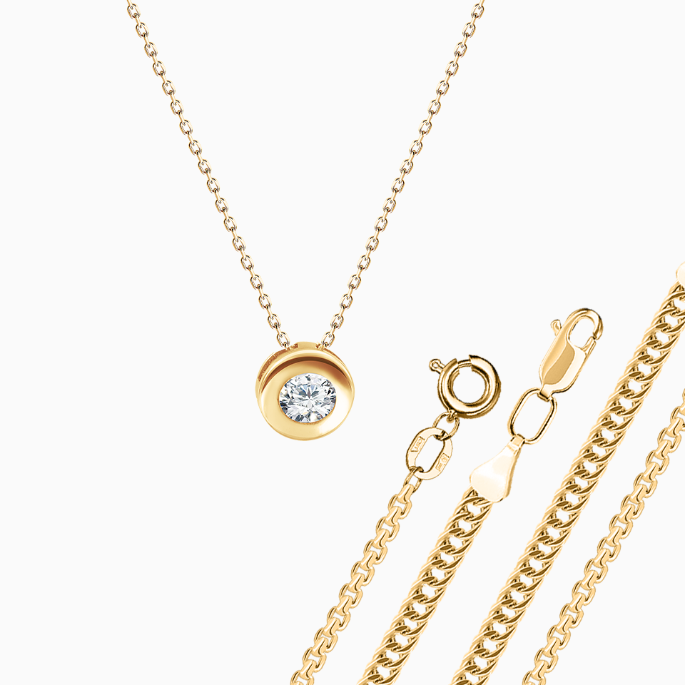 Цепочки, браслеты и колье из жёлтого золота 585