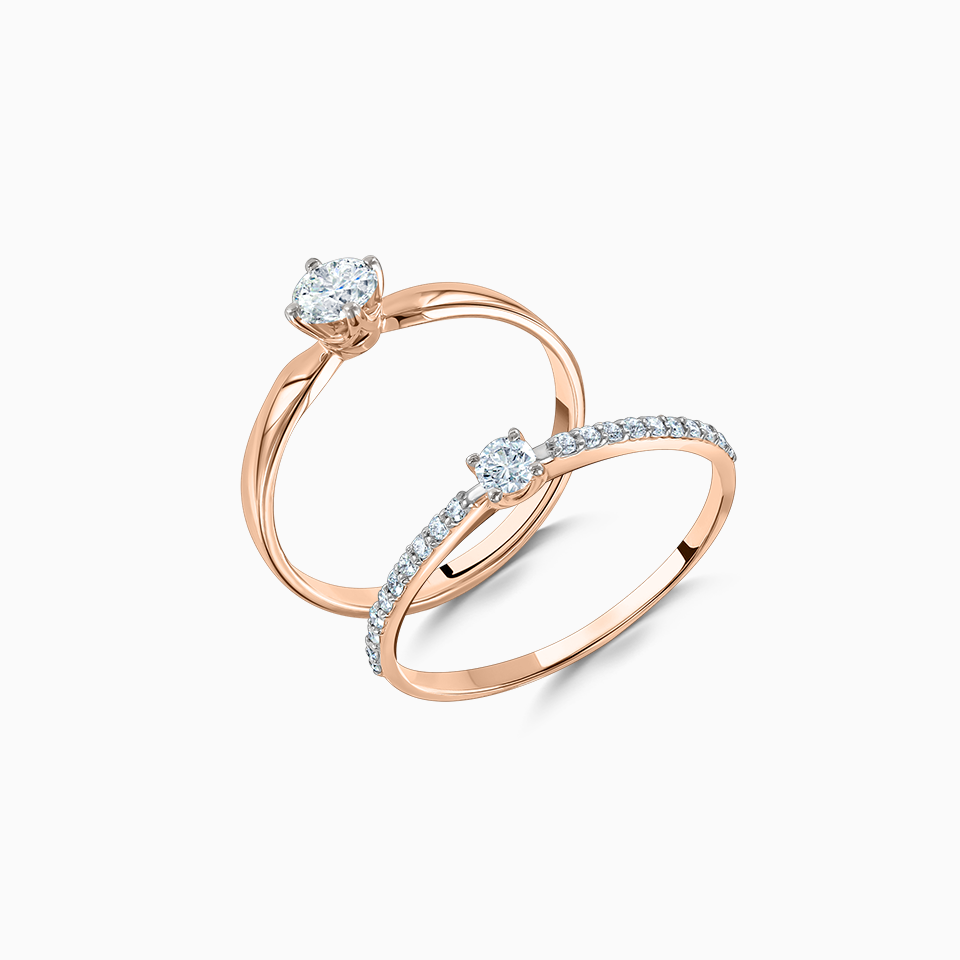 Brillanten-Damenringe und Trauringe, Rotgold 585 