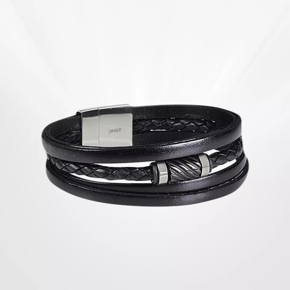 Leather/natural stone bracelets