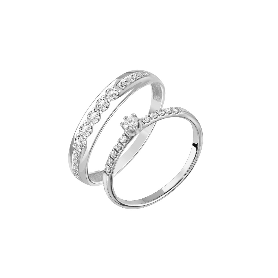 Изделия с бриллиантами из белого золота 585