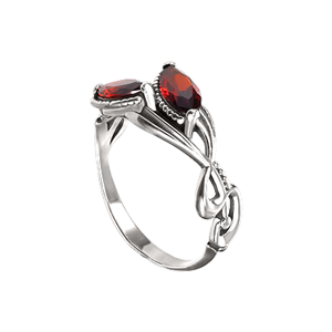 Women's ring with garnets 