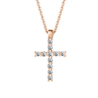 Necklace with a cross and diamonds 