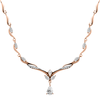 Necklace with zirconia 45 cm