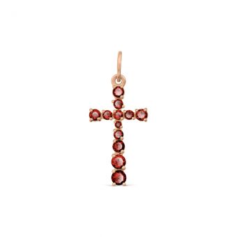 Pendant – Cross with Garnets 