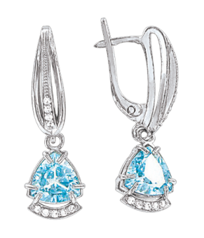 Earrings with Topaz and zirconia 