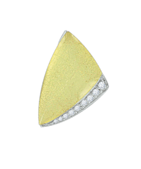 Pendant with yellow quartz and zirconia 