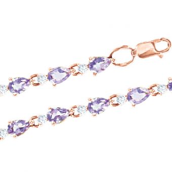 Bracelet with amethysts and zirconia 