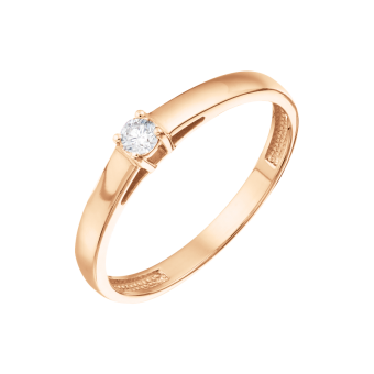Women's ring with a brilliant 