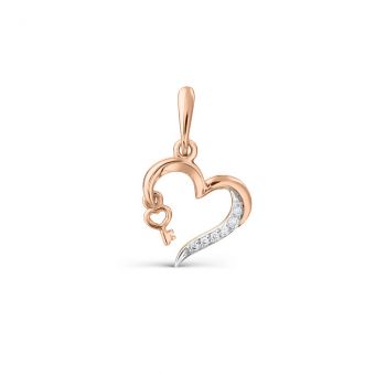 Heart pendant with zirconia 