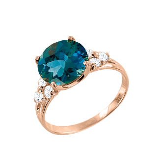 Ladies Ring with London Blue Topaz 