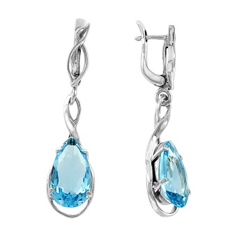 Earrings with blue topaz 