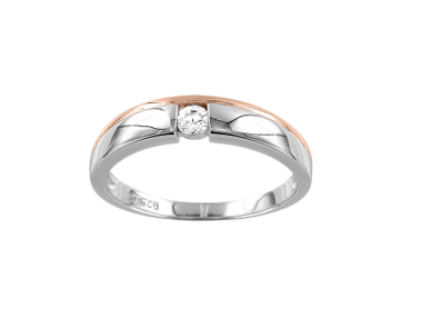 Ladies ring with zirconia, gold plated 