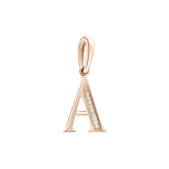 Pendant letter "A" with diamonds 