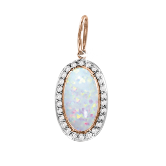 Pendant with opal and zirconia 