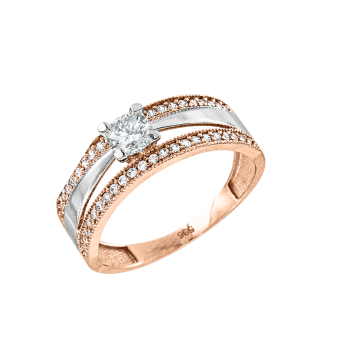 Women's ring with zirconia 