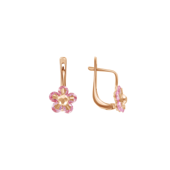 Earrings with pink zirconia 