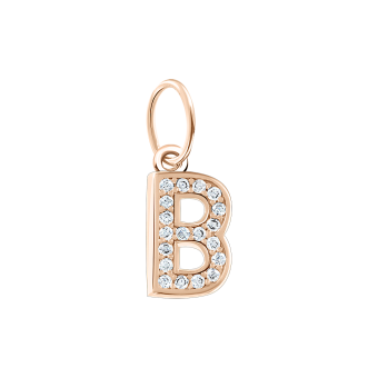Buchstabenanhänger "B" mit Zirkonia 